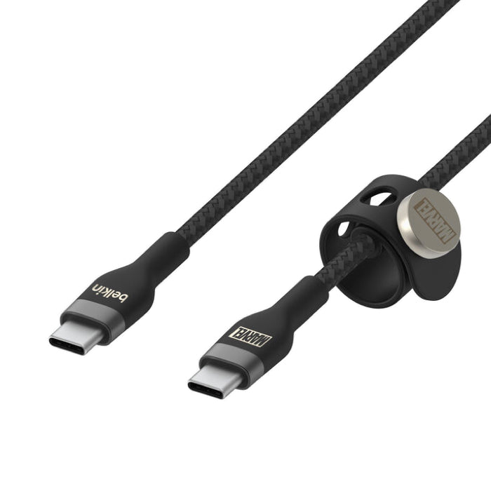 BELKIN BOOST CHARGE Pro Flex Double-Braided Silicone USB-C to C 2M Black - Ironman