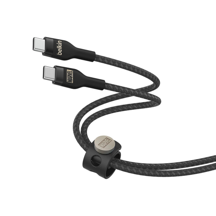 BELKIN BOOST CHARGE Pro Flex Double-Braided Silicone USB-C to C 2M Black - Ironman