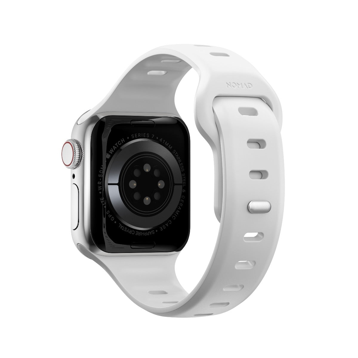 NOMAD Sport Slim FKM for Apple Watch 40/41mm White - Silver Hardware