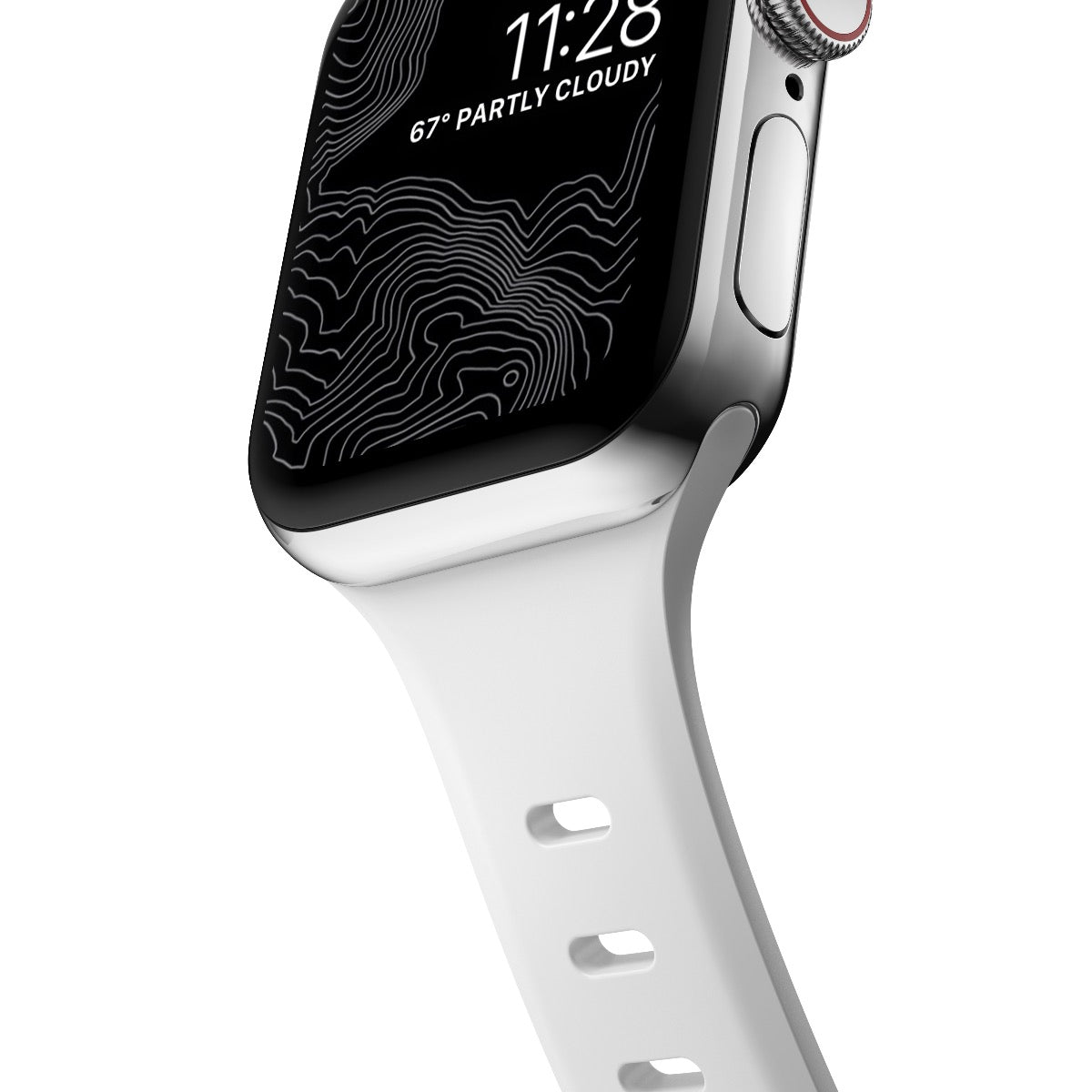 NOMAD Sport Slim FKM for Apple Watch 40/41mm White - Silver Hardware