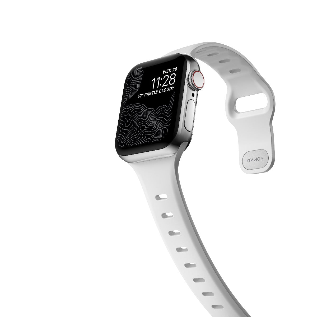 NOMAD Sport Slim FKM for Apple Watch 40/41mm White - Silver Hardware