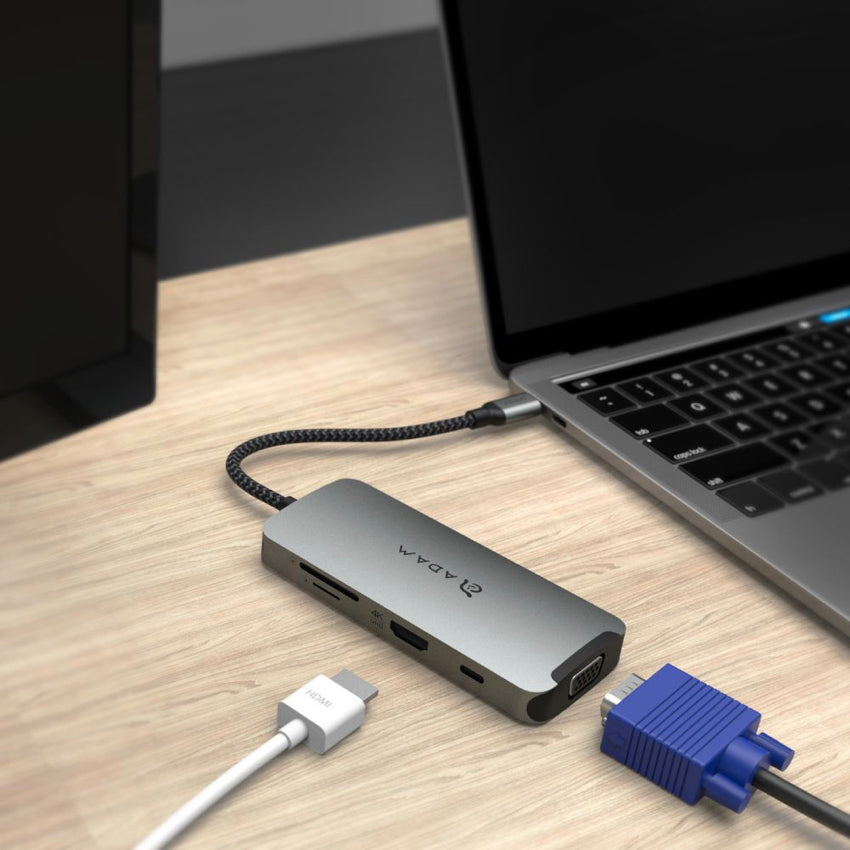 ADAM ELEMENTS CASA HUB A08 USB-C 3.1 8 Port Hub - Grey