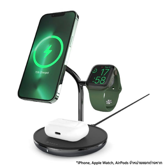 ADAM ELEMENTS OMNIA M3+ Magnetic 3-in-1 Wireless Charging Station - Black