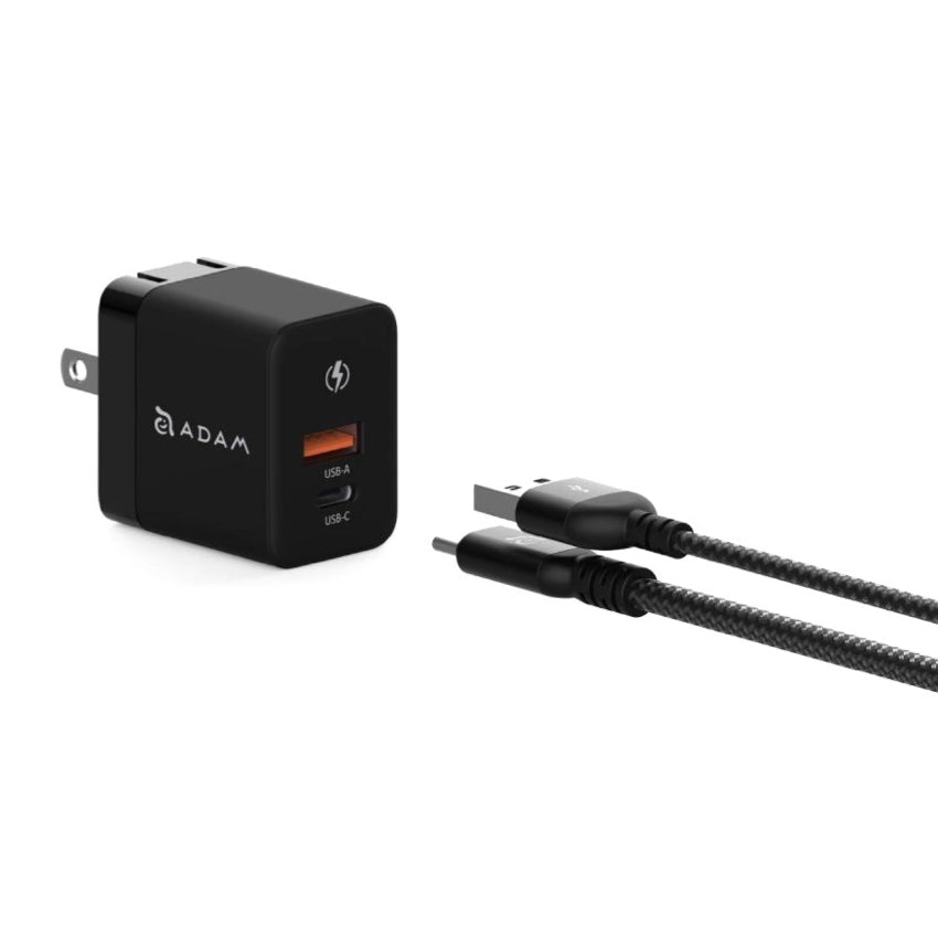 ADAM ELEMENTS OMNIA X35A GaN 35W USB-C and USB-A Compact Charger - Black