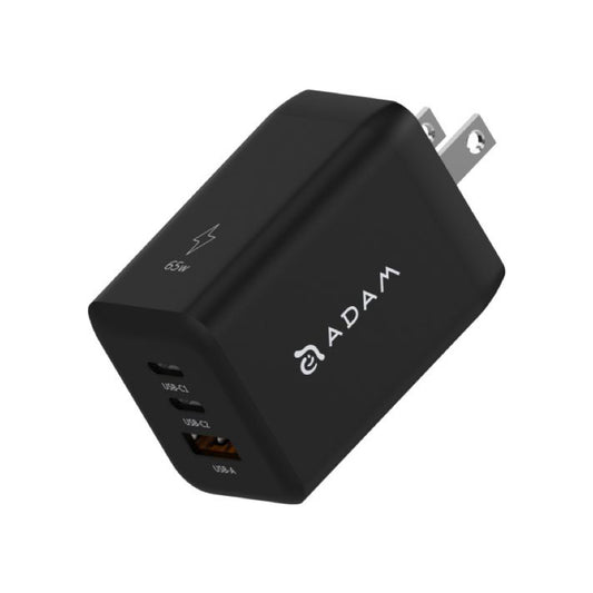 Adam Elements OMNIA X65 GaN 65W 3 Port Wall Charger - Black