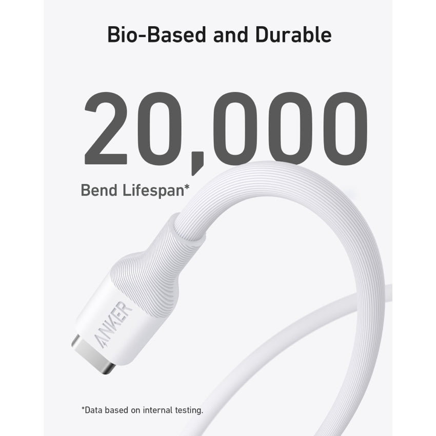 Anker 542 USB-C to Lightning Cable (Bio-Based) 3ft, 90cm - White