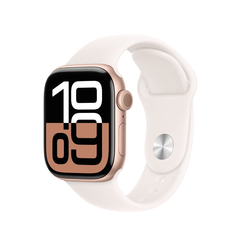 Apple Watch Series 10 GPS 42mm Rose Gold Aluminium Case with Light Blush Sport Band - S/M