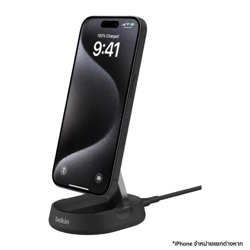 BELKIN BOOST CHARGE Qi2 Wireless Charging Pad 15W Travel Stand - Black