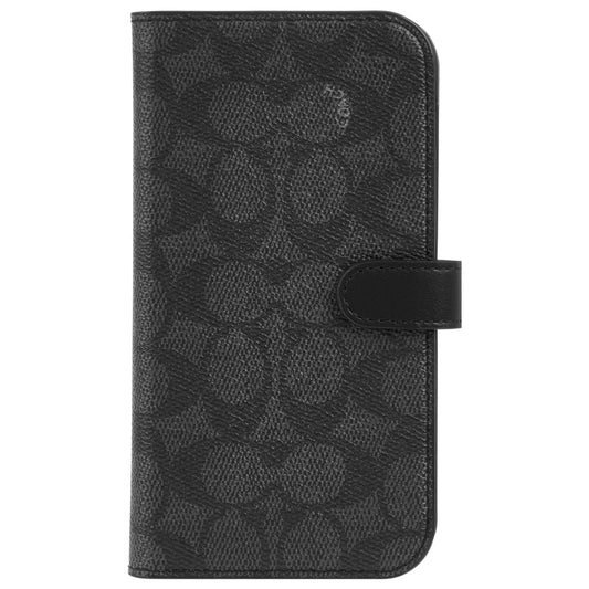 COACH Folio Case for iPhone 15 Pro Max - Signature C Charcoal