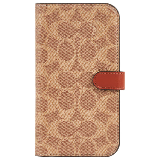 COACH Folio Case for iPhone 15 Pro Max - Signature C Tan