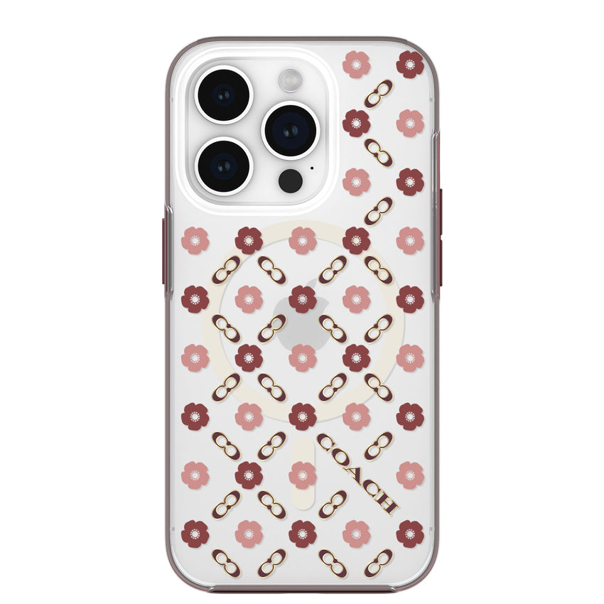 COACH Protective Case Mag for iPhone 15 Pro - Branded Tea Rose