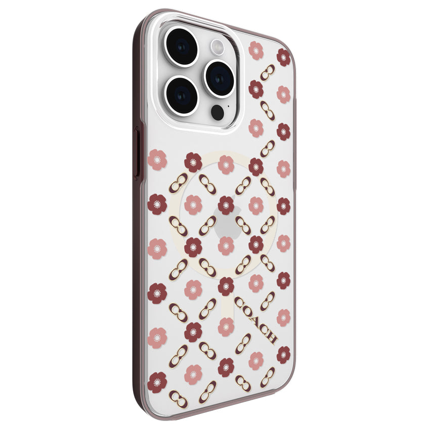 Coach Protective Case Mag for iPhone 15 Pro Max - Branded Tea Rose