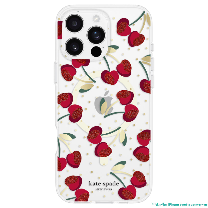 iPhone 16 Pro Max Case Kate Spade Prints MagSafe - Cherry Dot