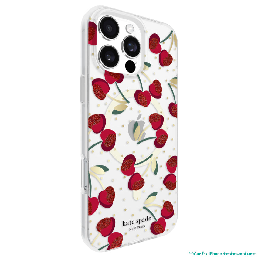 iPhone 16 Pro Max Case Kate Spade Prints MagSafe - Cherry Dot