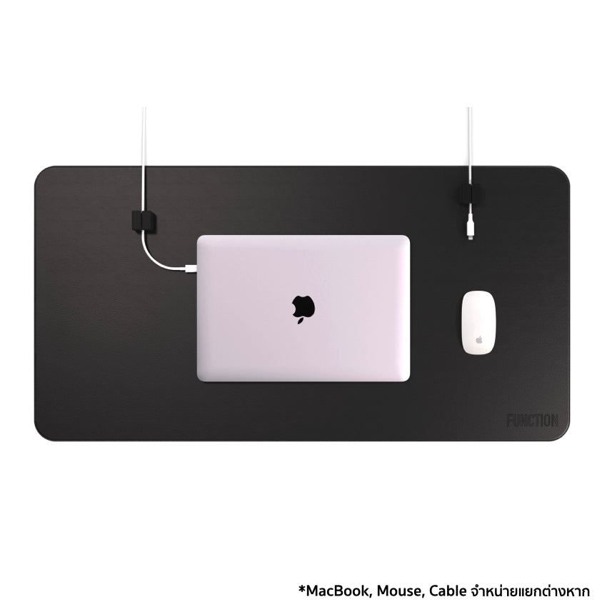 Function 101 Desk Mat Pro Black + 2 Black Cable Blocks