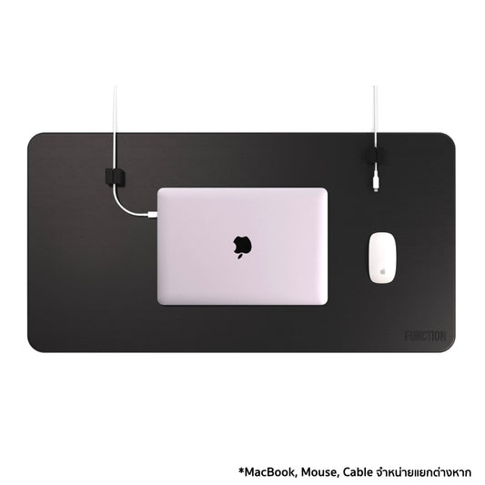 Function 101 Desk Mat Pro Black + 2 Black Cable Blocks