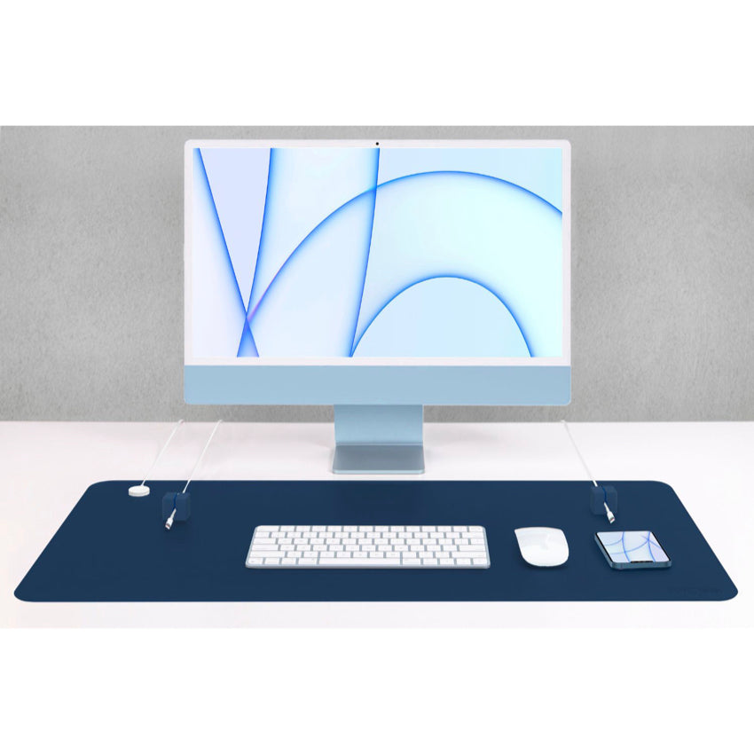 Function 101 Desk Mat Pro Navy + 2 Navy Cable Blocks