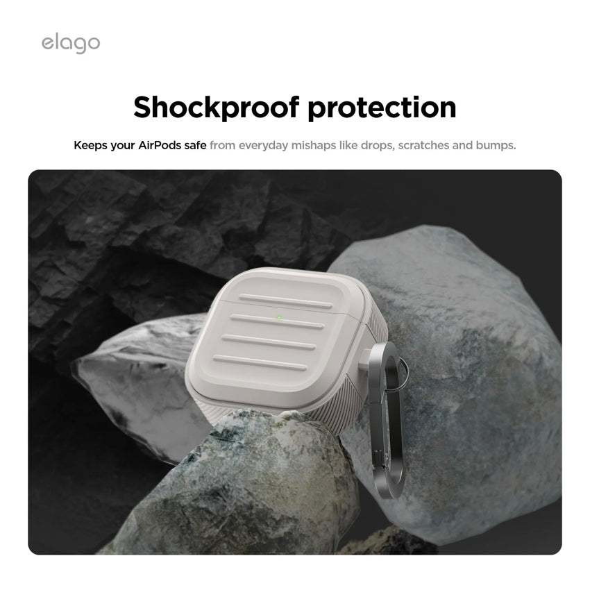 AirPods G4 Case Elago Armor Hang - Stone