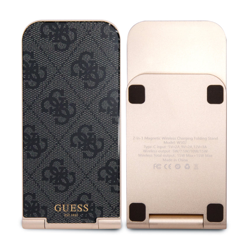 Guess Magnetic Desk Charger 4G Pattern - Black