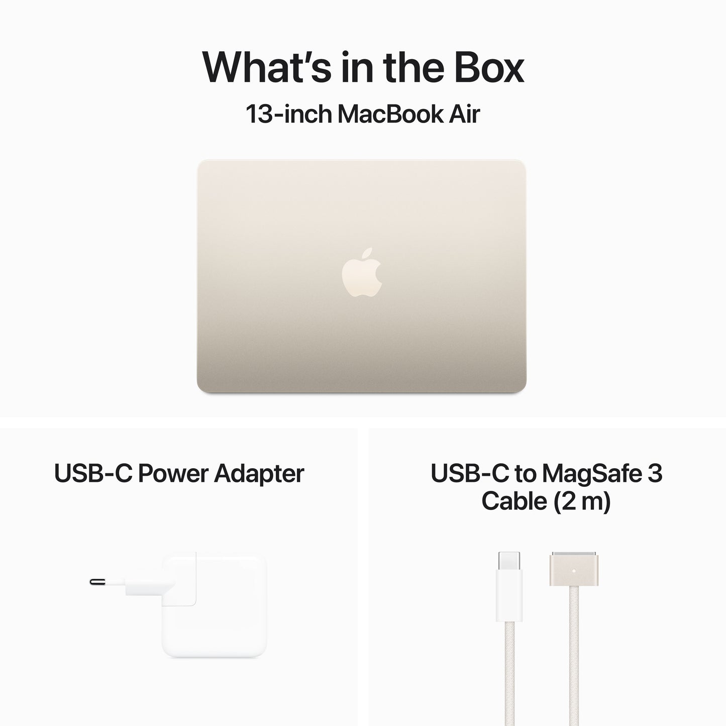 13-inch MacBook Air: Apple M3 chip with 8‑core CPU and 8‑core GPU, 256GB SSD - Starlight (ENG)