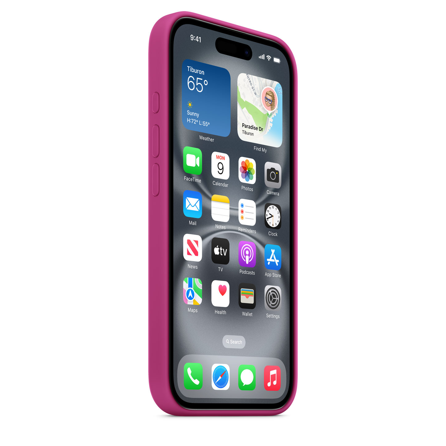 iPhone 16 Silicone Case with MagSafe - Fuchsia