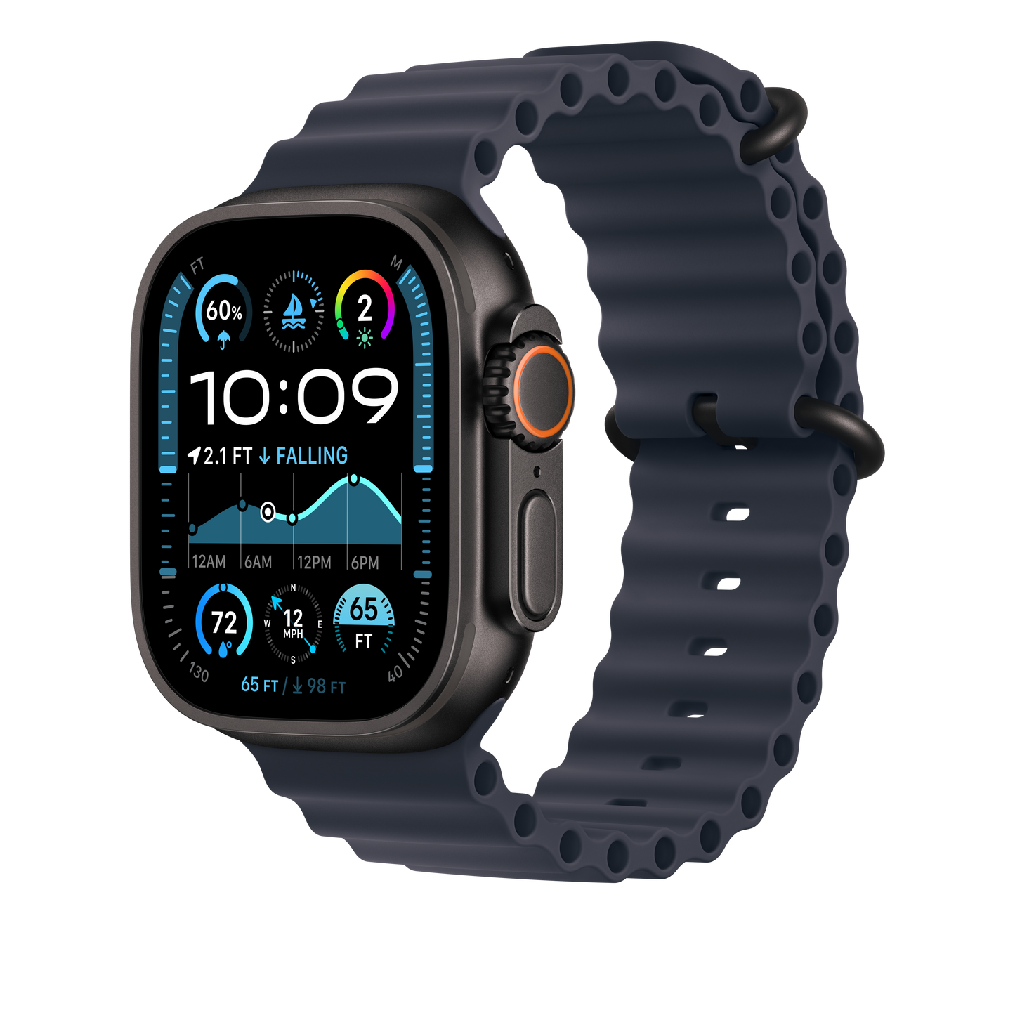 Apple Ocean Band 49mm - Black Titanium Finish/Navy