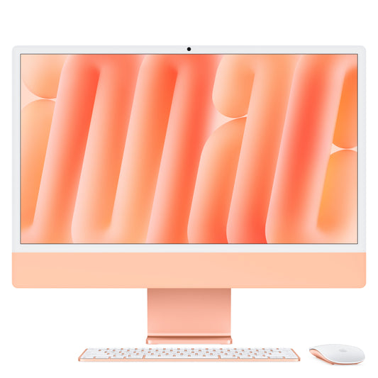 24-inch iMac with Retina 4.5K display: Apple M4 chip with 8-core CPU and 8‑core GPU, 256GB SSD - Orange