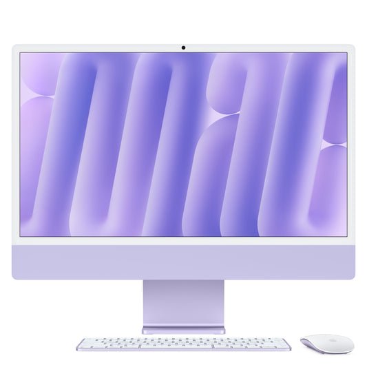 24-inch iMac with Retina 4.5K display: Apple M4 chip with 8-core CPU and 8‑core GPU, 256GB SSD - Purple