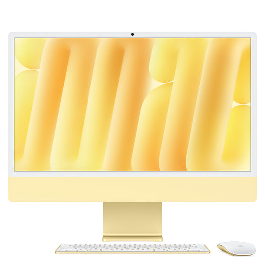 24-inch iMac with Retina 4.5K display: Apple M4 chip with 8-core CPU and 8‑core GPU, 256GB SSD - Yellow