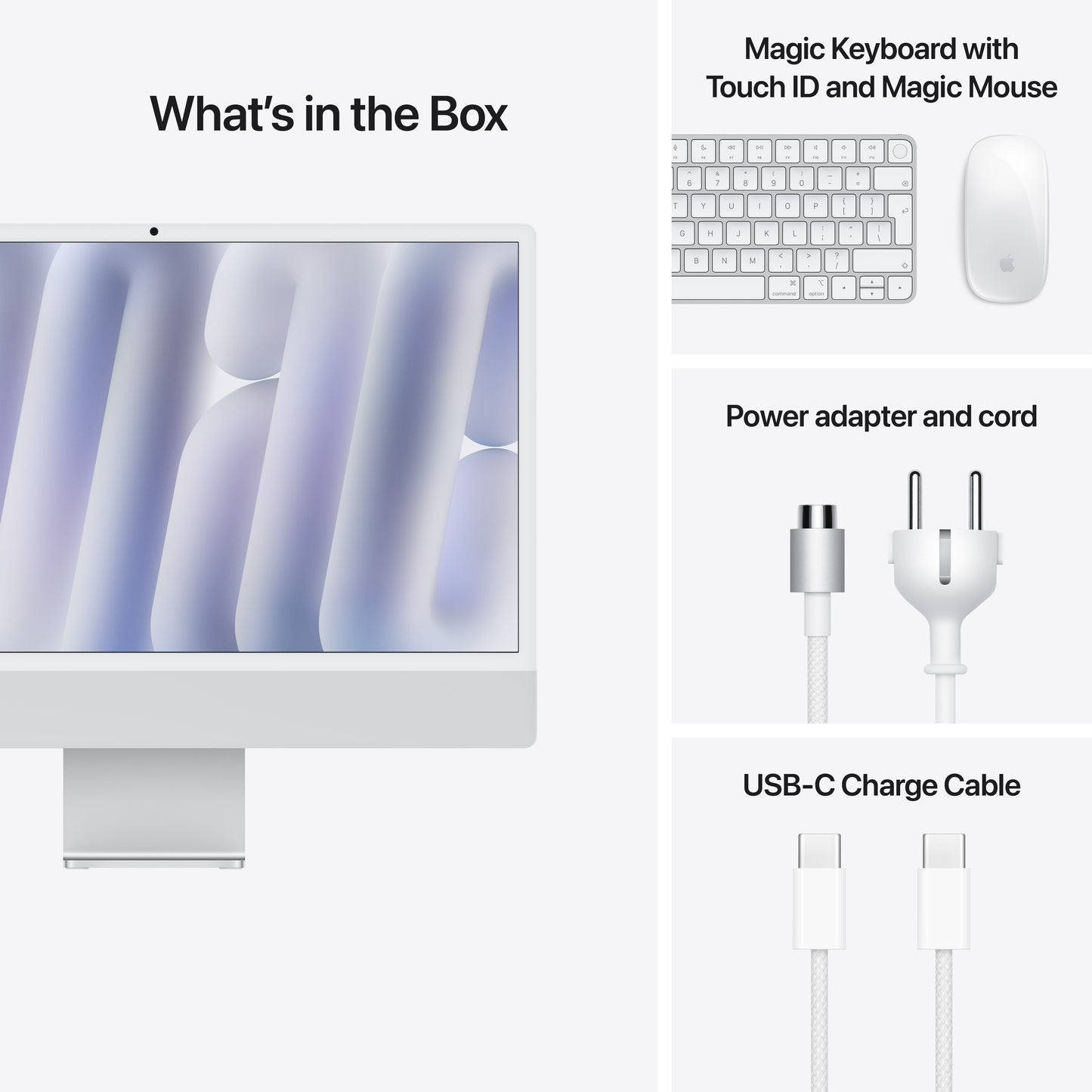 24-inch iMac with Retina 4.5K display: Apple M4 chip with 10-core CPU and 10-core GPU, 256GB SSD , Nano-texture glass - Silver