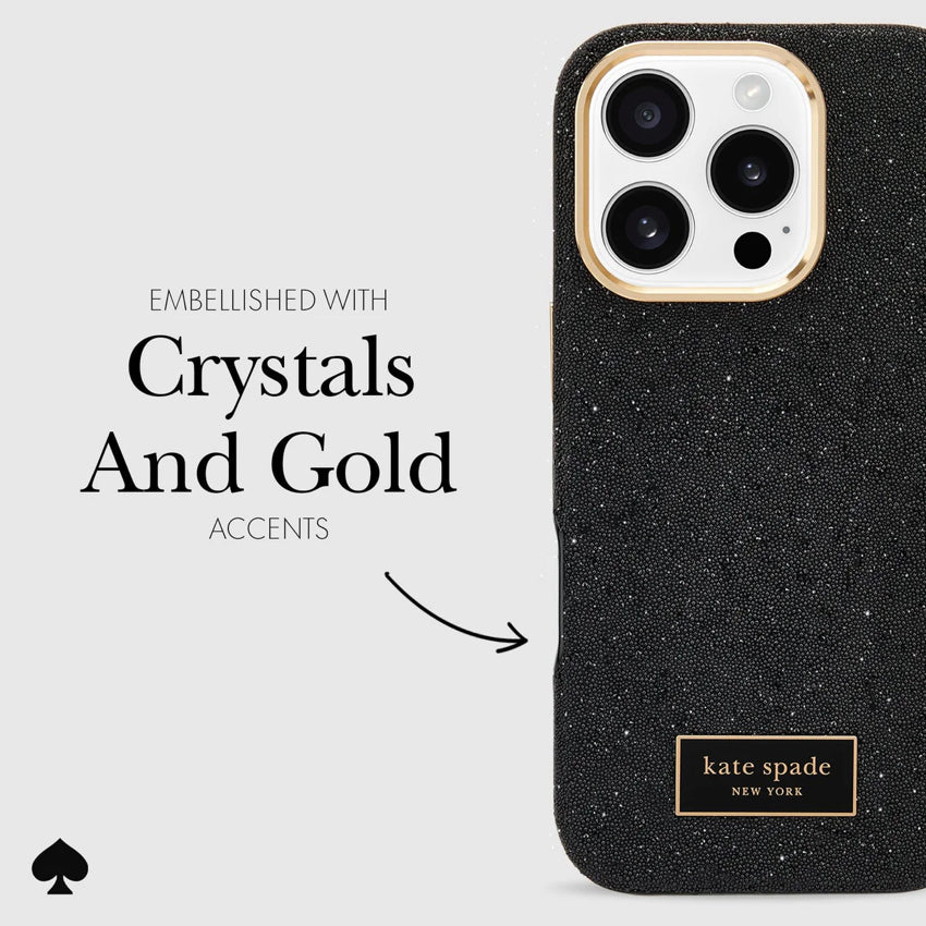 KATE SPADE Crystal Pave Mag for iPhone 16 Pro - Nightfall