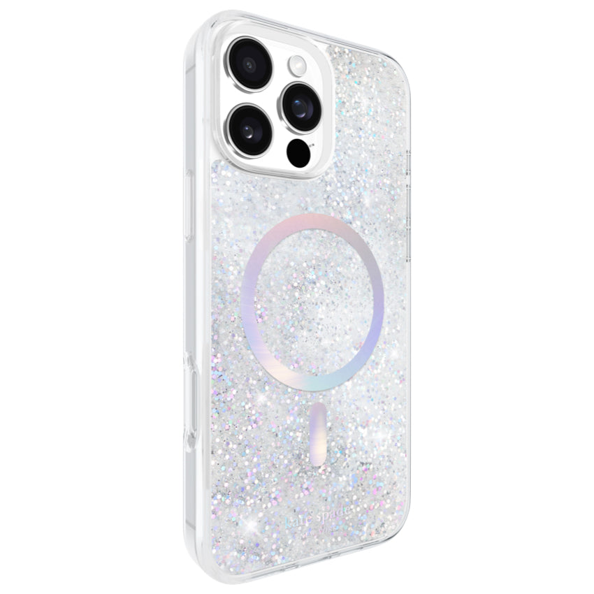 iPhone 16 Pro Max Case Kate Spade Liquid Glitter MagSafe - Opal Iridescent