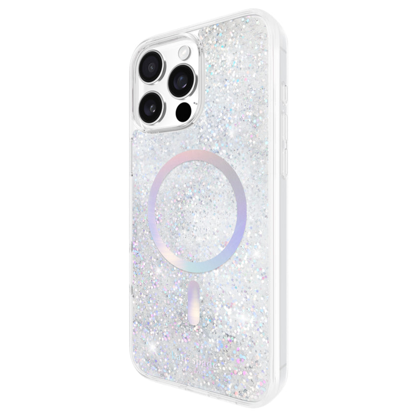 iPhone 16 Pro Max Case Kate Spade Liquid Glitter MagSafe - Opal Iridescent