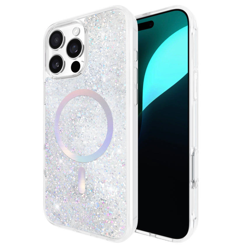 iPhone 16 Pro Max Case Kate Spade Liquid Glitter MagSafe - Opal Iridescent