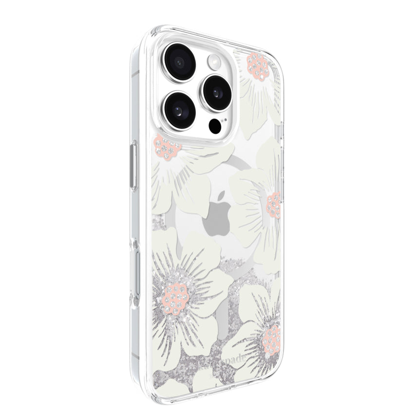 iPhone 16 Pro Case Kate Spade Liquid Glitter MagSafe - Hollyhock