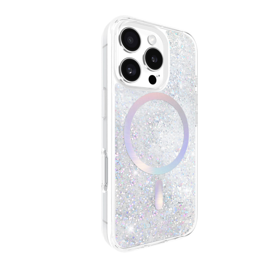 เคสกันกระแทก iPhone 16 Pro Kate Spade Liquid Glitter MagSafe สี Opal Iridescent