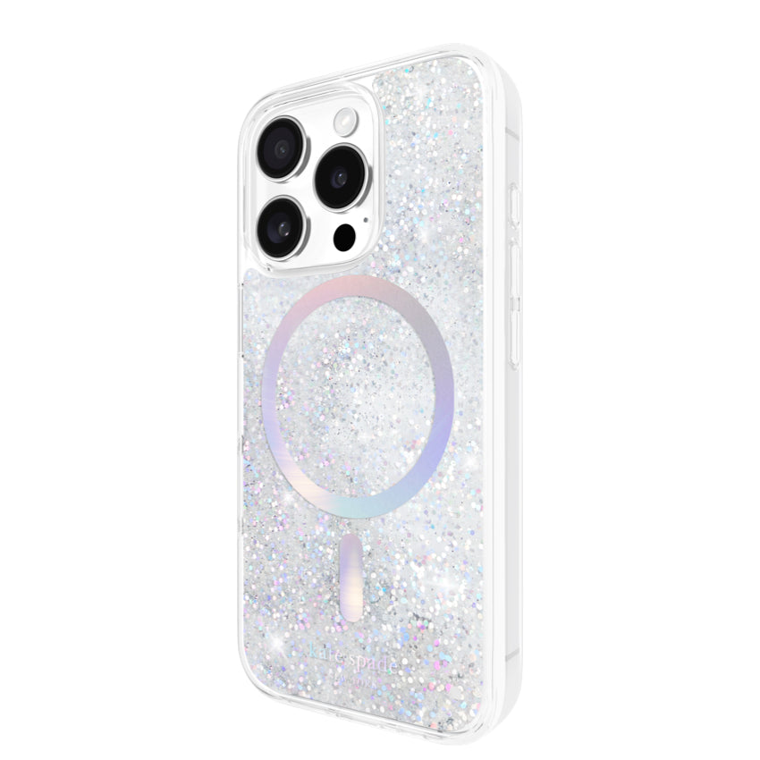 เคสกันกระแทก iPhone 16 Pro Kate Spade Liquid Glitter MagSafe สี Opal Iridescent