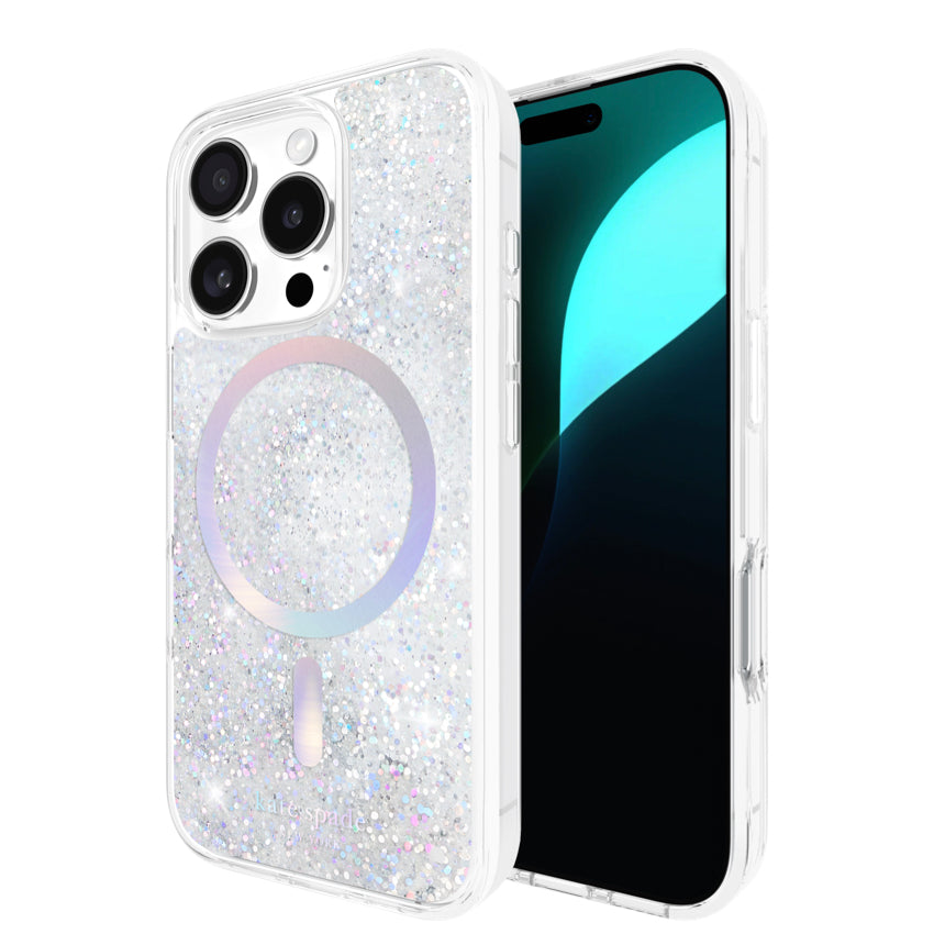 เคสกันกระแทก iPhone 16 Pro Kate Spade Liquid Glitter MagSafe สี Opal Iridescent