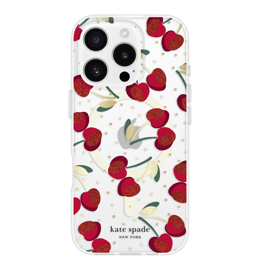 iPhone 16 Pro Case Kate Spade Prints MagSafe - Cherry Dot