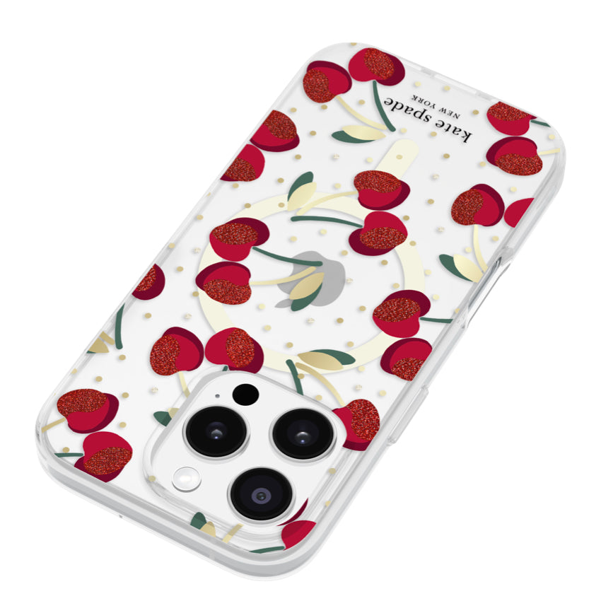 iPhone 16 Pro Case Kate Spade Prints MagSafe - Cherry Dot