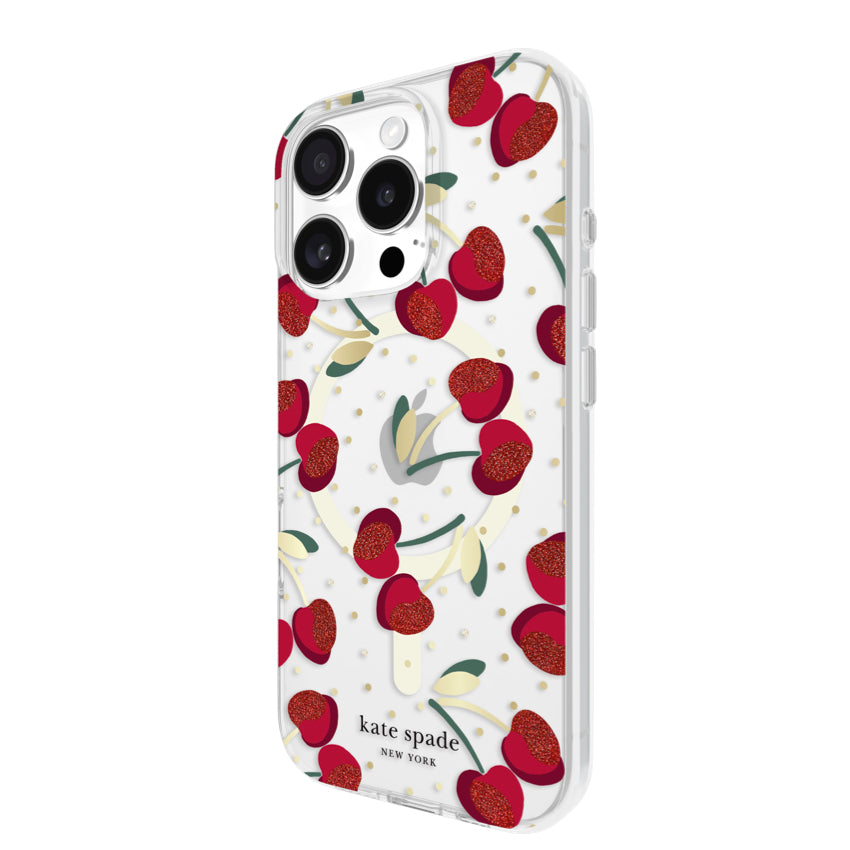 iPhone 16 Pro Case Kate Spade Prints MagSafe - Cherry Dot