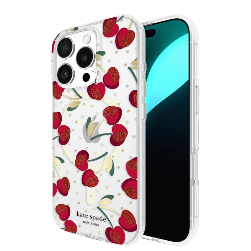 iPhone 16 Pro Case Kate Spade Prints MagSafe - Cherry Dot