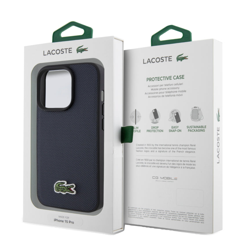 Lacoste Mag Hard Case for iPhone 15 Pro - Navy