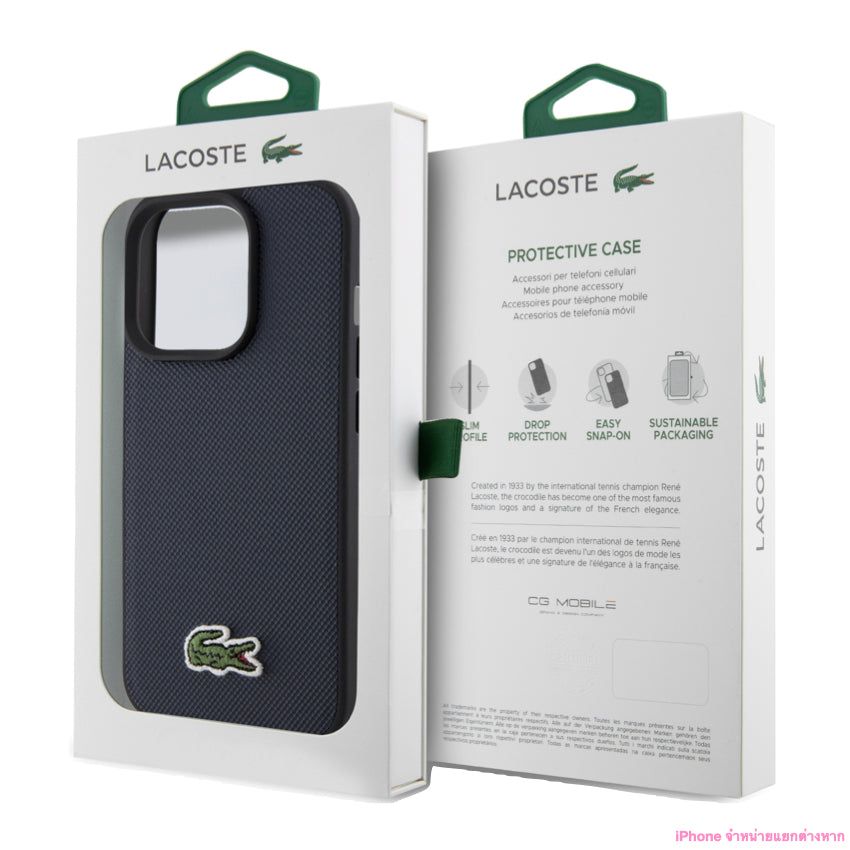 เคสกันกระแทก Lacoste Mag Hard สำหรับ iPhone 15 Pro Max สี Navy