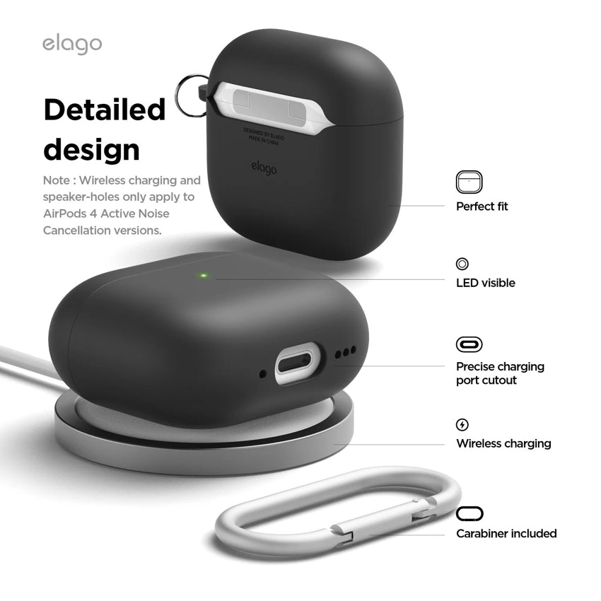 AirPods G4 Case Elago Liquid Silicone Hang - Black