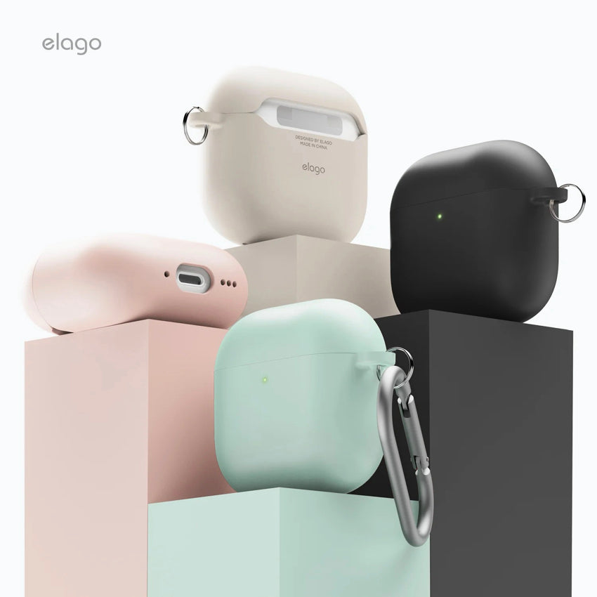 เคสกันกระแทก AirPods รุ่นที่ 4 Elago Liquid Silicone Hang สี Stone