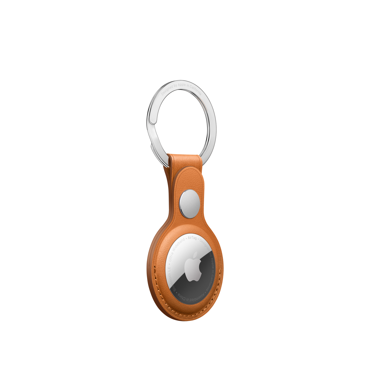 AirTag Leather Key Ring - Golden Brown