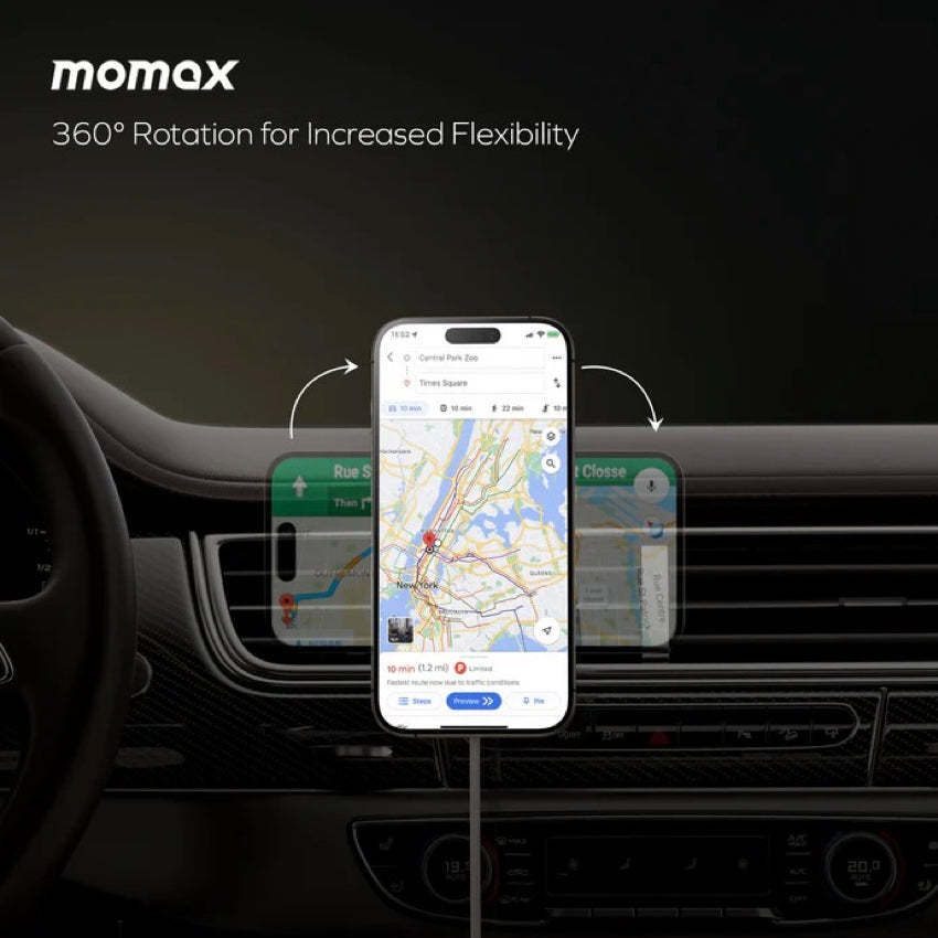 Momax Q2.MagSafe Mount Qi2 Magnetic Wireless Charging Car Mount - Titanium