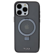 TUMI Transparent PC TPU Mettalic Mag With Stand Function for iPhone 15 Pro Max - Black