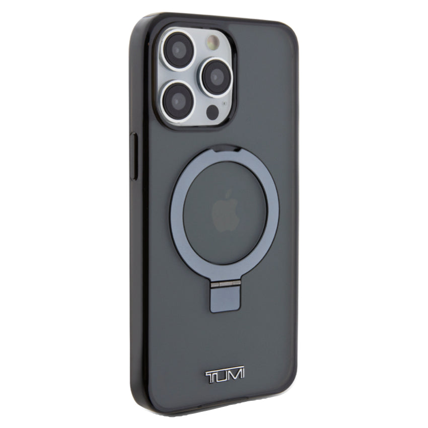 TUMI Transparent PC TPU Mettalic Mag With Stand Function for iPhone 15 Pro Max - Black